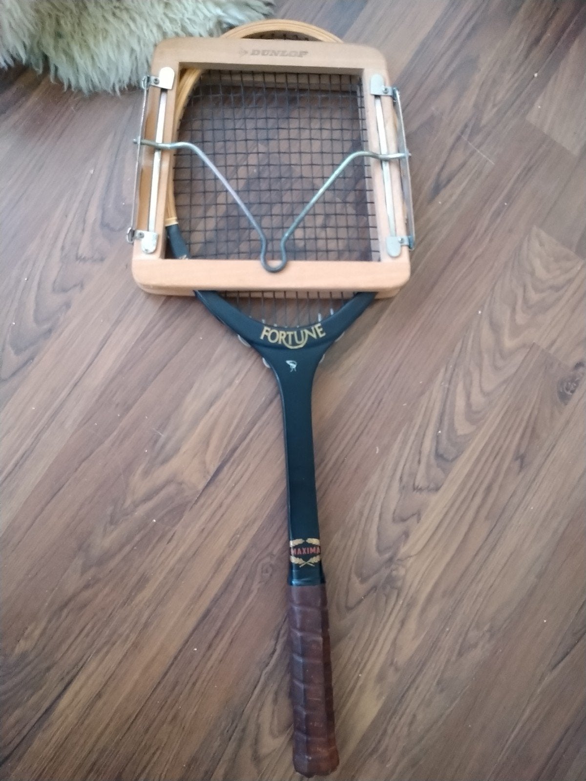 Fortune maxima houten racket met spanner zwarte snaar, Ophalen of Verzenden