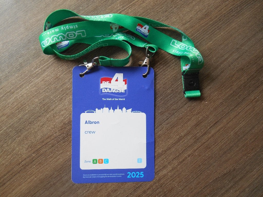 Vierdaagse Crew kaart Albron 2025 aan koord, Ophalen of Verzenden, Gebruikt, Overige typen