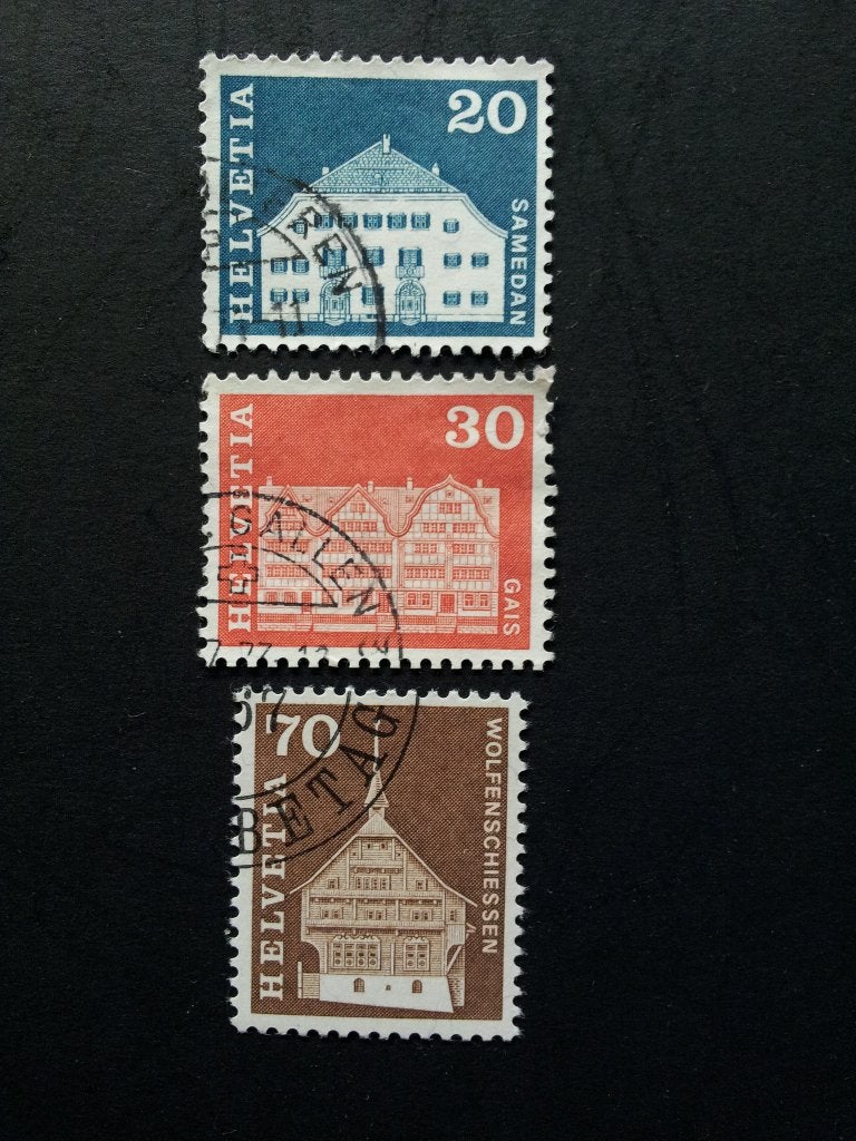 Zwitserland gebouwen H gestempeld, Postzegels en Munten, Postzegels | Europa | Zwitserland, Ophalen of Verzenden, Gestempeld