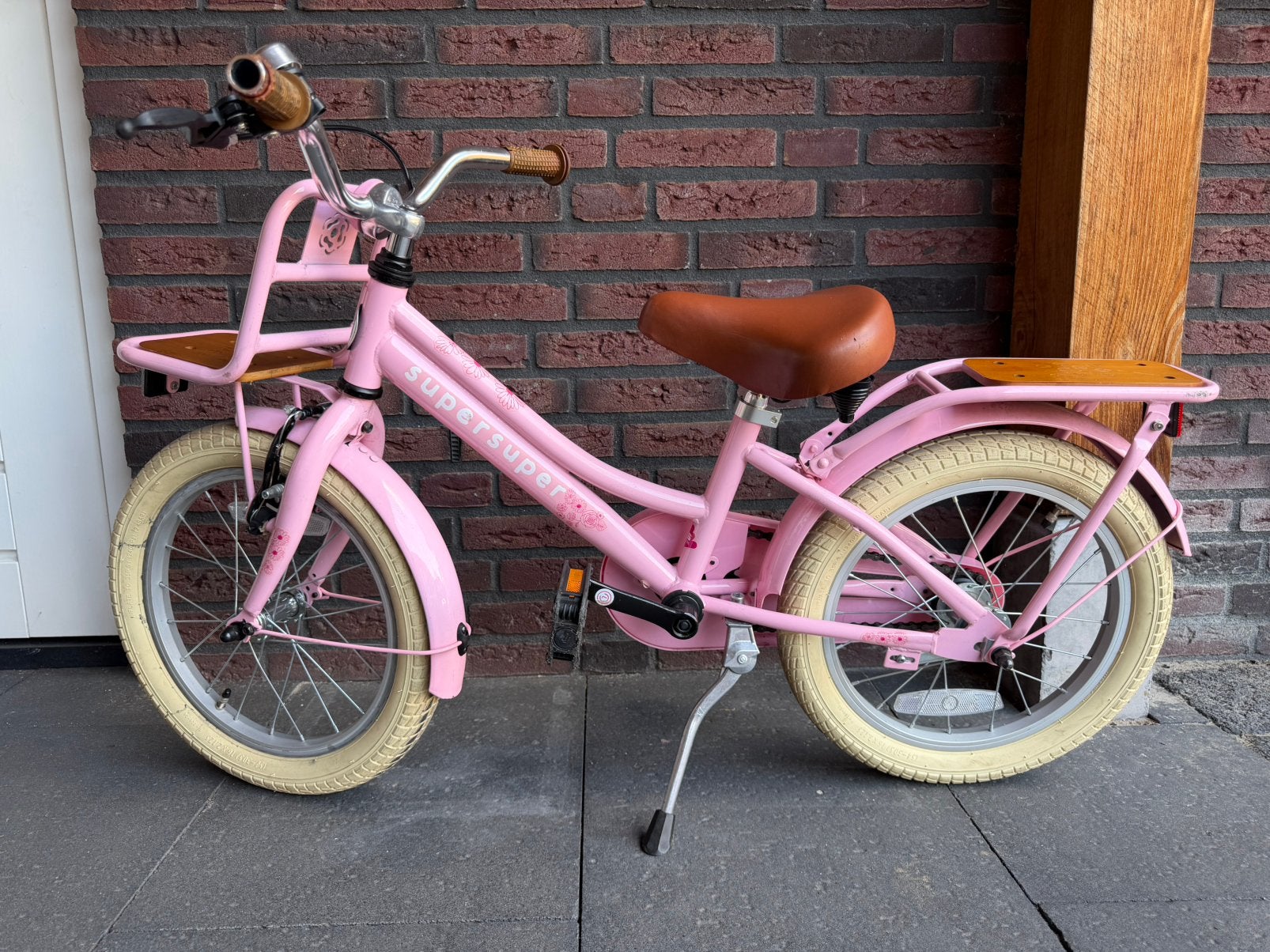Roze kinderfiets 16 inch, Ophalen, Gebruikt, Velgrem, 16 inch