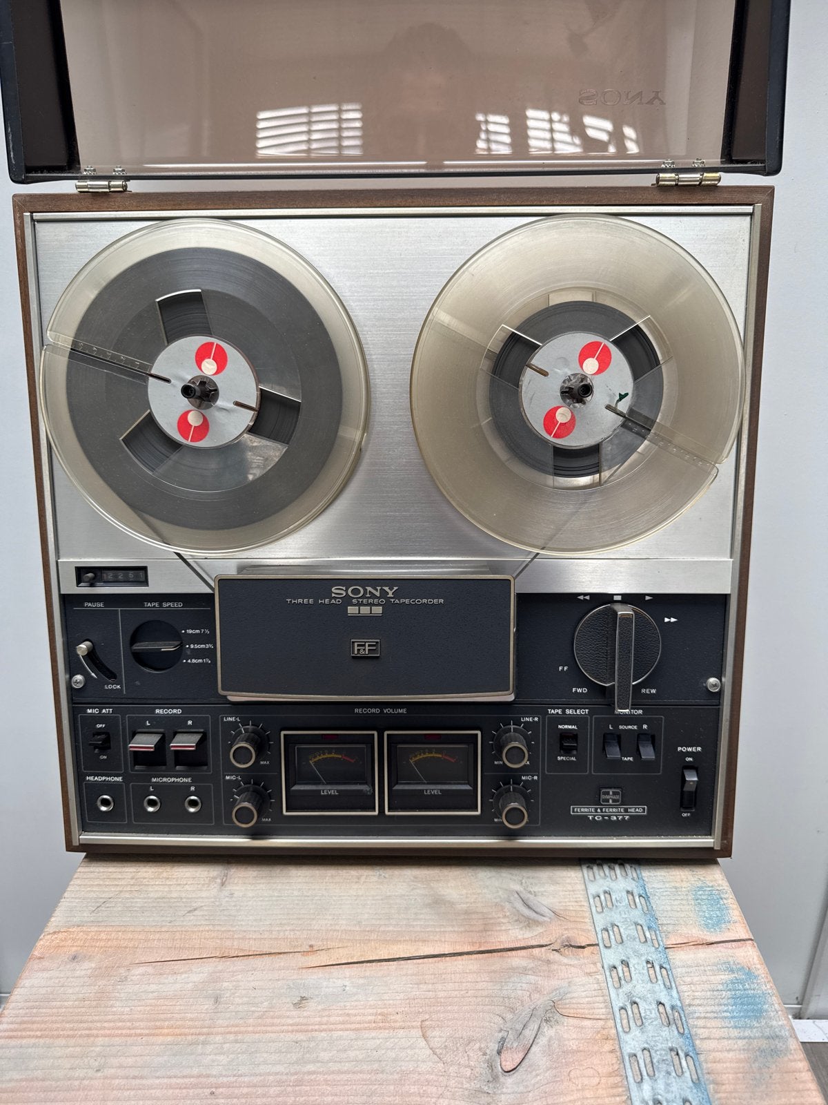 Sony TC-377 Bandrecorder - Vintage Stereo Taperecorder, Ophalen, Bandrecorder, Met stofkap