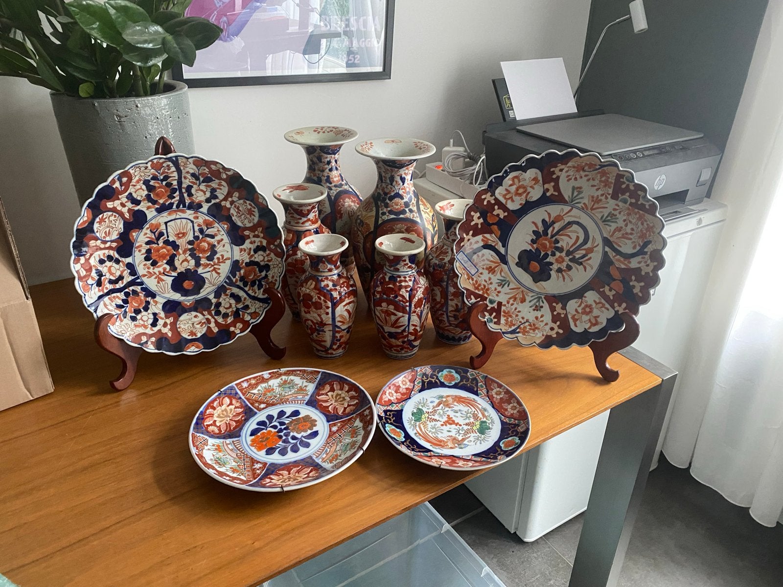Prachtige Antieke Japanse Imari Porseleinen Set, Antiek en Kunst, Ophalen of Verzenden