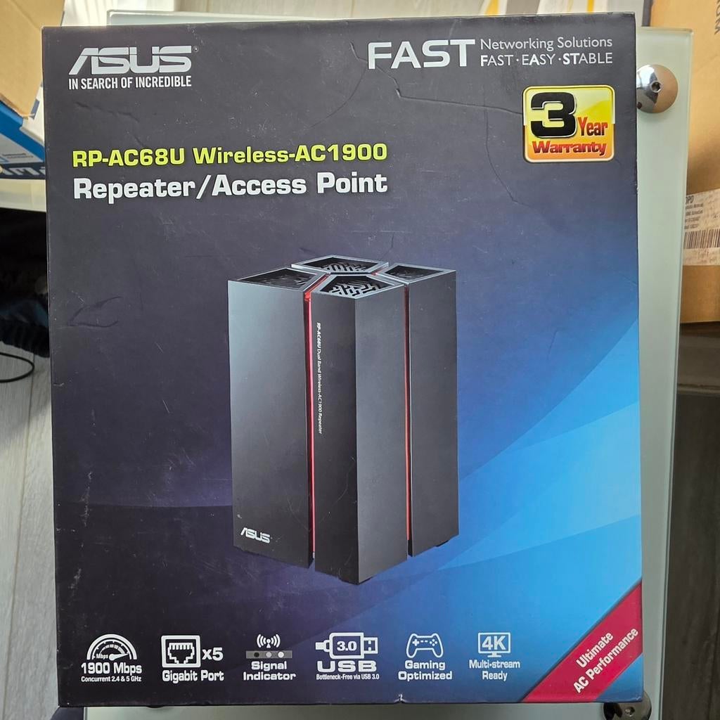 ASUS RP-AC68U Dual-band Wireless-AC1900, Ophalen of Verzenden, Zo goed als nieuw, ASUS