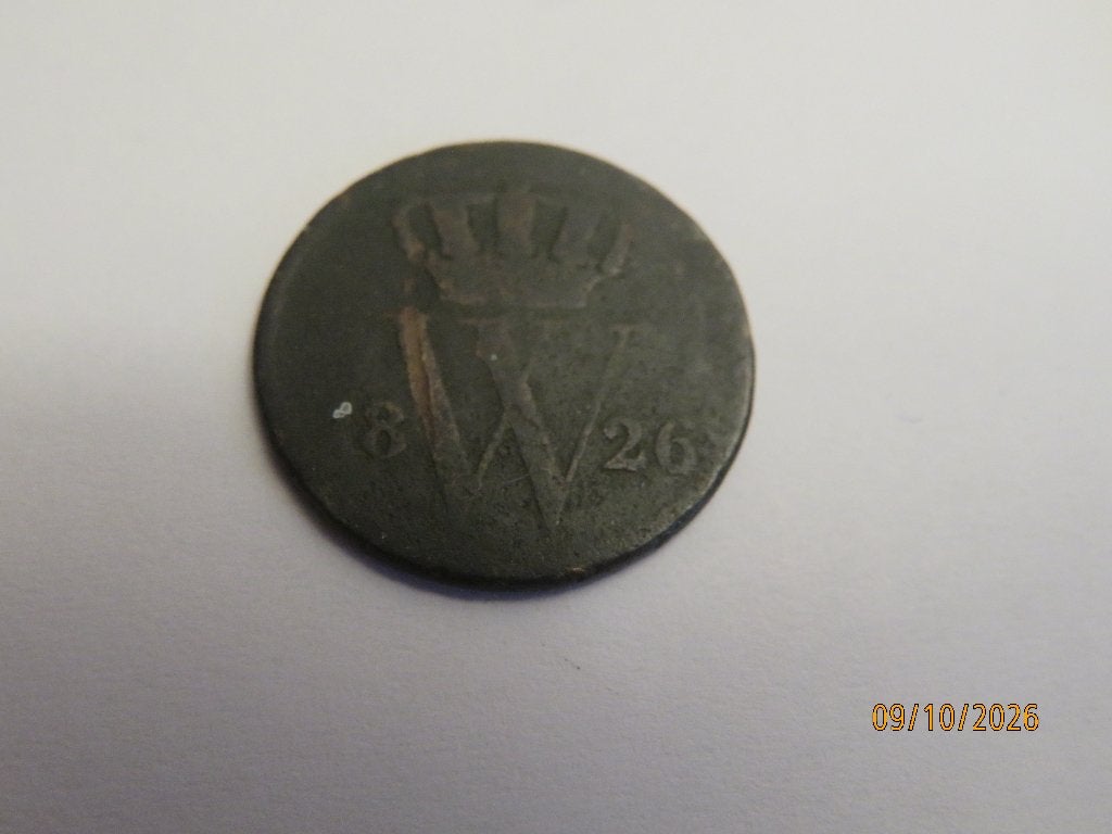 282- Willem 1  Cent 1826 Br., Ophalen of Verzenden, Koning Willem I, 1 cent, Losse munt