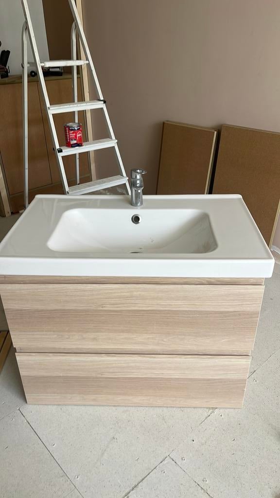 IKEA GODMORGON badkamermeubel + wastafel + Grohe kraan., Huis en Inrichting, Badkamer | Badkamermeubels, Zo goed als nieuw, Wasbak of Wastafel