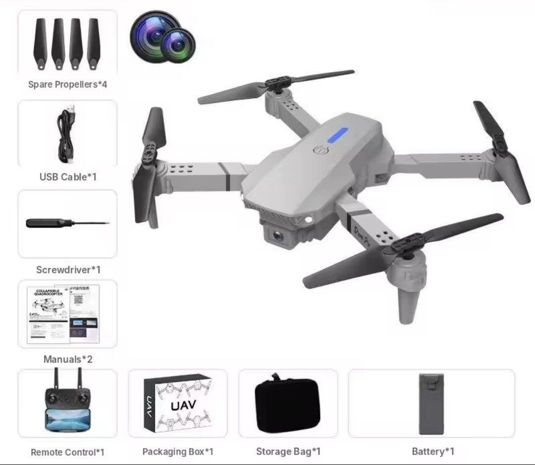 Opvouwbare Mini Drone (Tas, Extra Propellers en Controller), Overige merken, Nieuw, Minder dan 100 meter, Ophalen of Verzenden