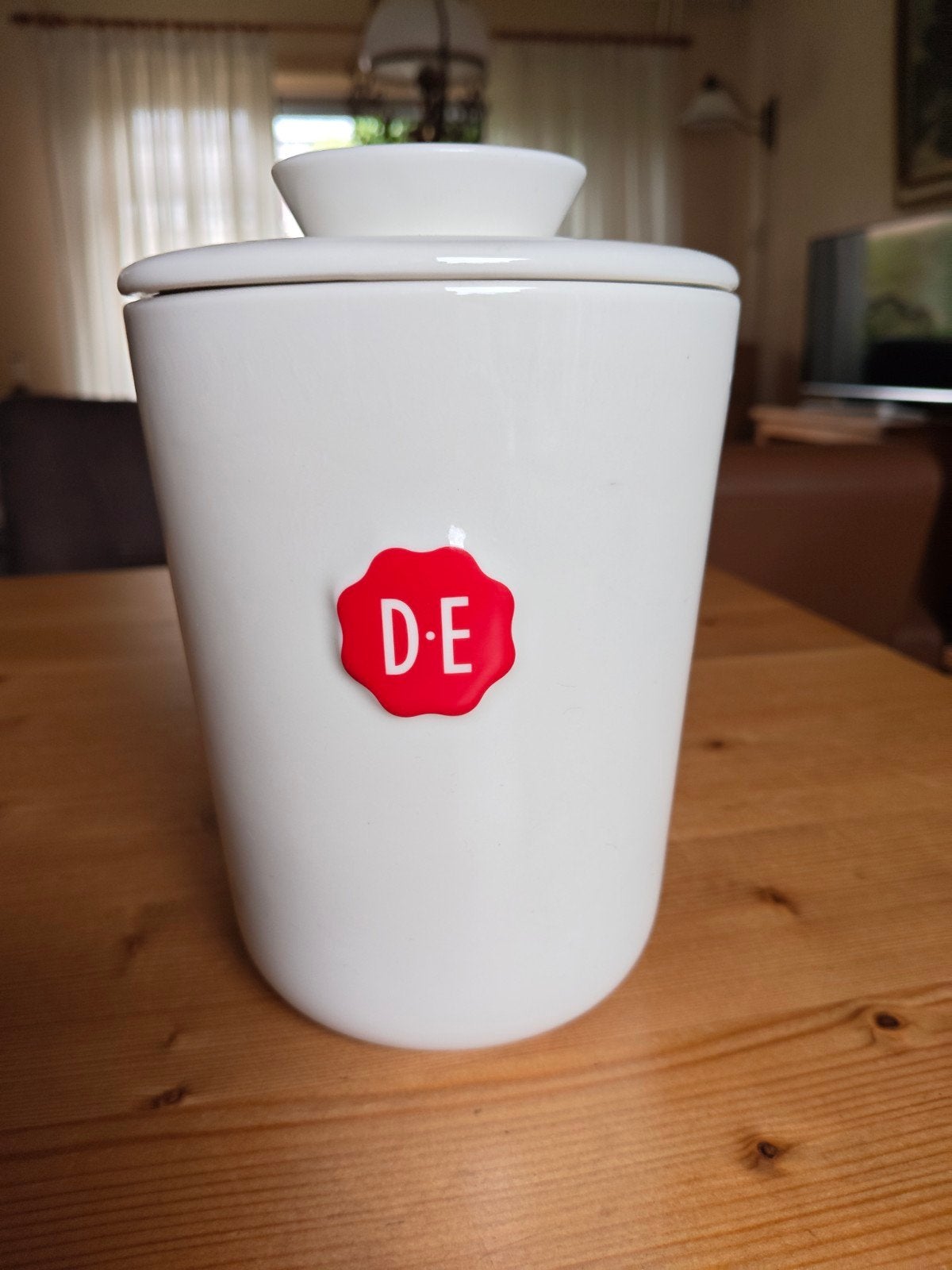Douwe Egberts voorraad pot, Huis en Inrichting, Ophalen of Verzenden, Zo goed als nieuw, Overige materialen