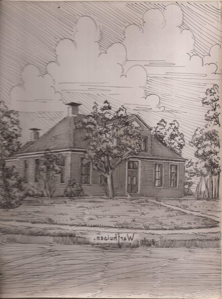 Warfhuisen Boerderij Tekening Sievers 1948 Warfhuizen, Antiek en Kunst, Ophalen of Verzenden