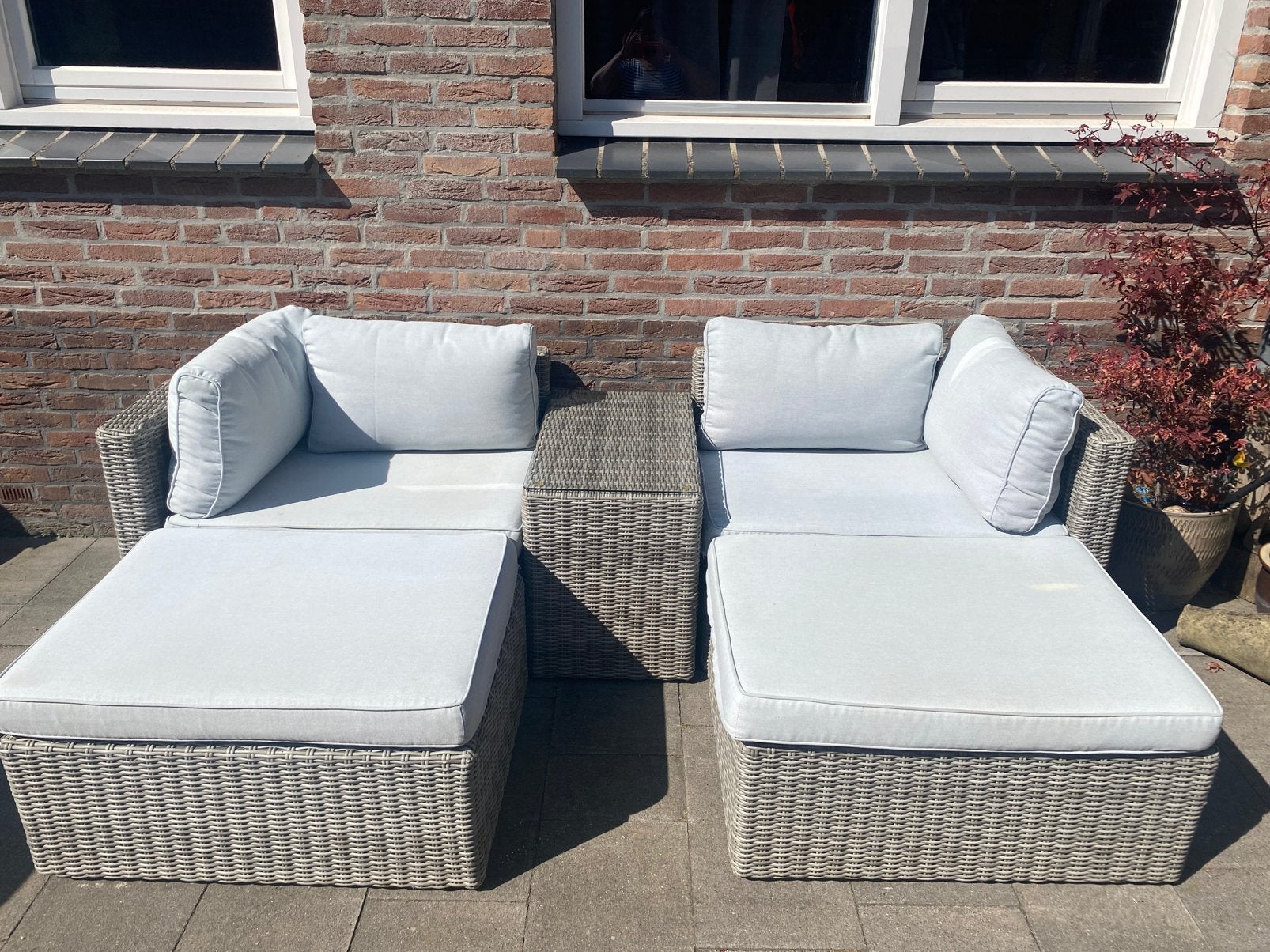 Loungeset, Ophalen, 4 zitplaatsen, Gebruikt, Hocker