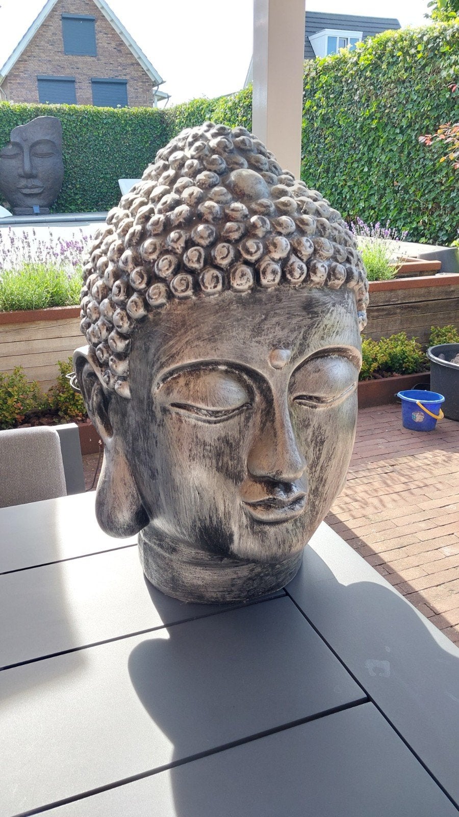 Grote Boeddha Hoofd Beeld voor Tuin of Interieur, Ophalen of Verzenden, Zo goed als nieuw