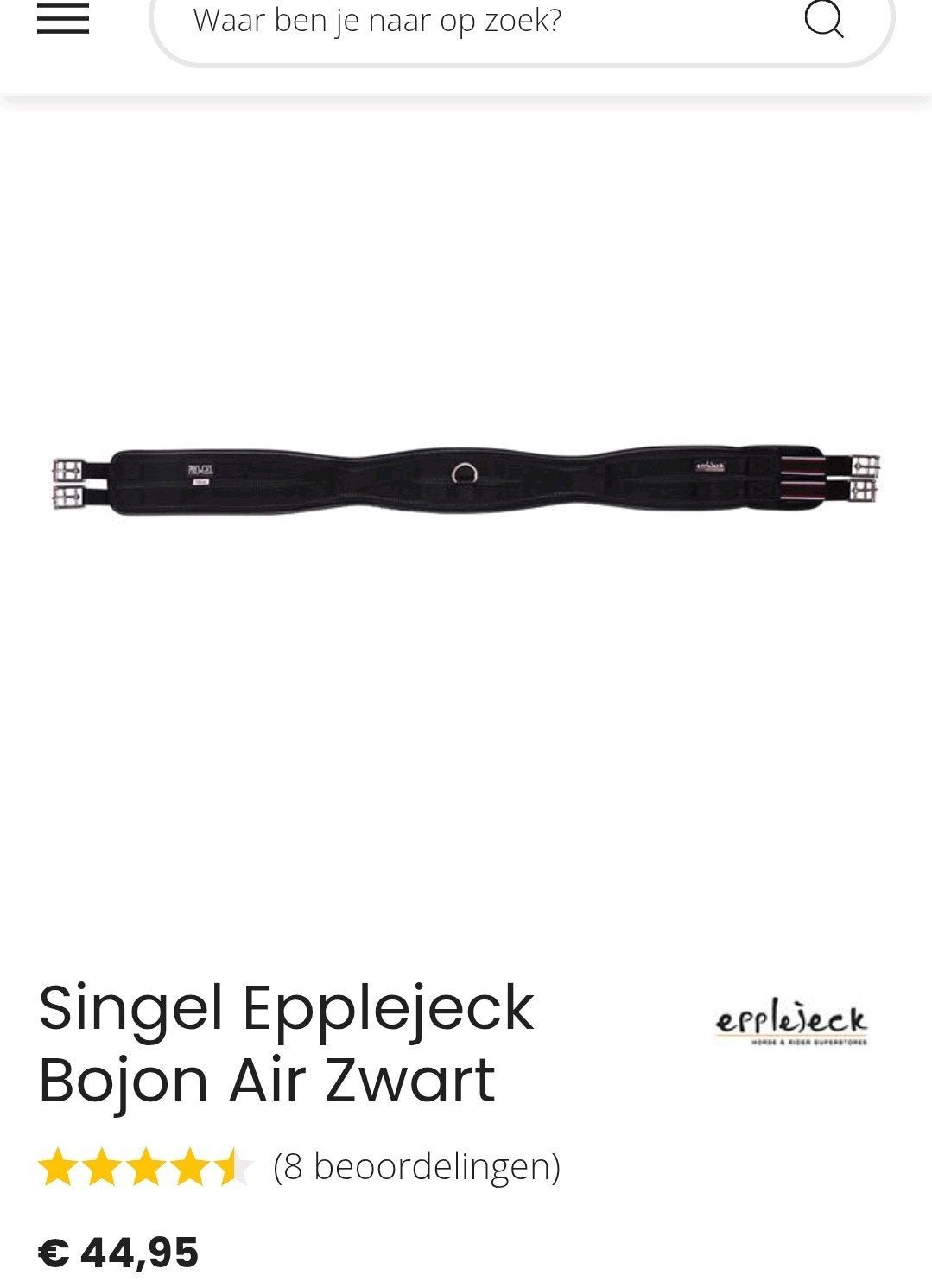 Epplejeck singel bojon air zwart 130 cm, Dieren en Toebehoren, Paarden en Pony's | Overige Paardenspullen, Ophalen of Verzenden