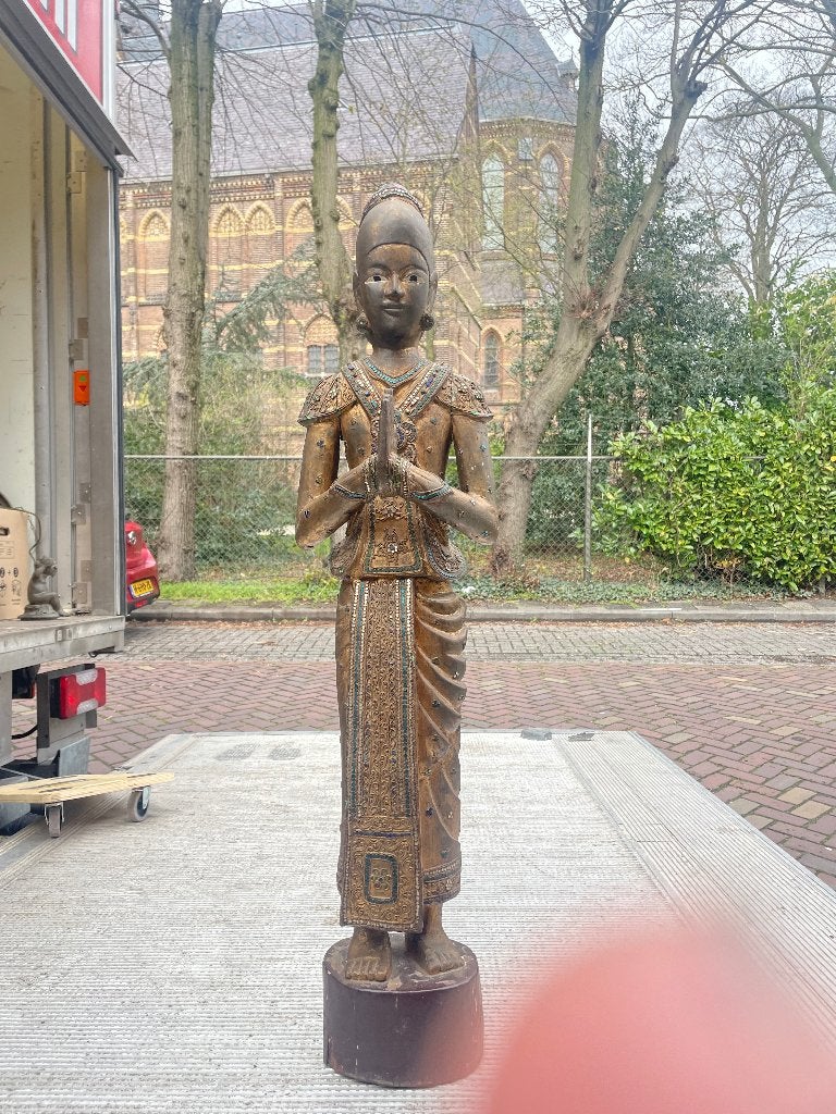 houten beeld, Ophalen, 50 - 100 cm, Beeld, Hout