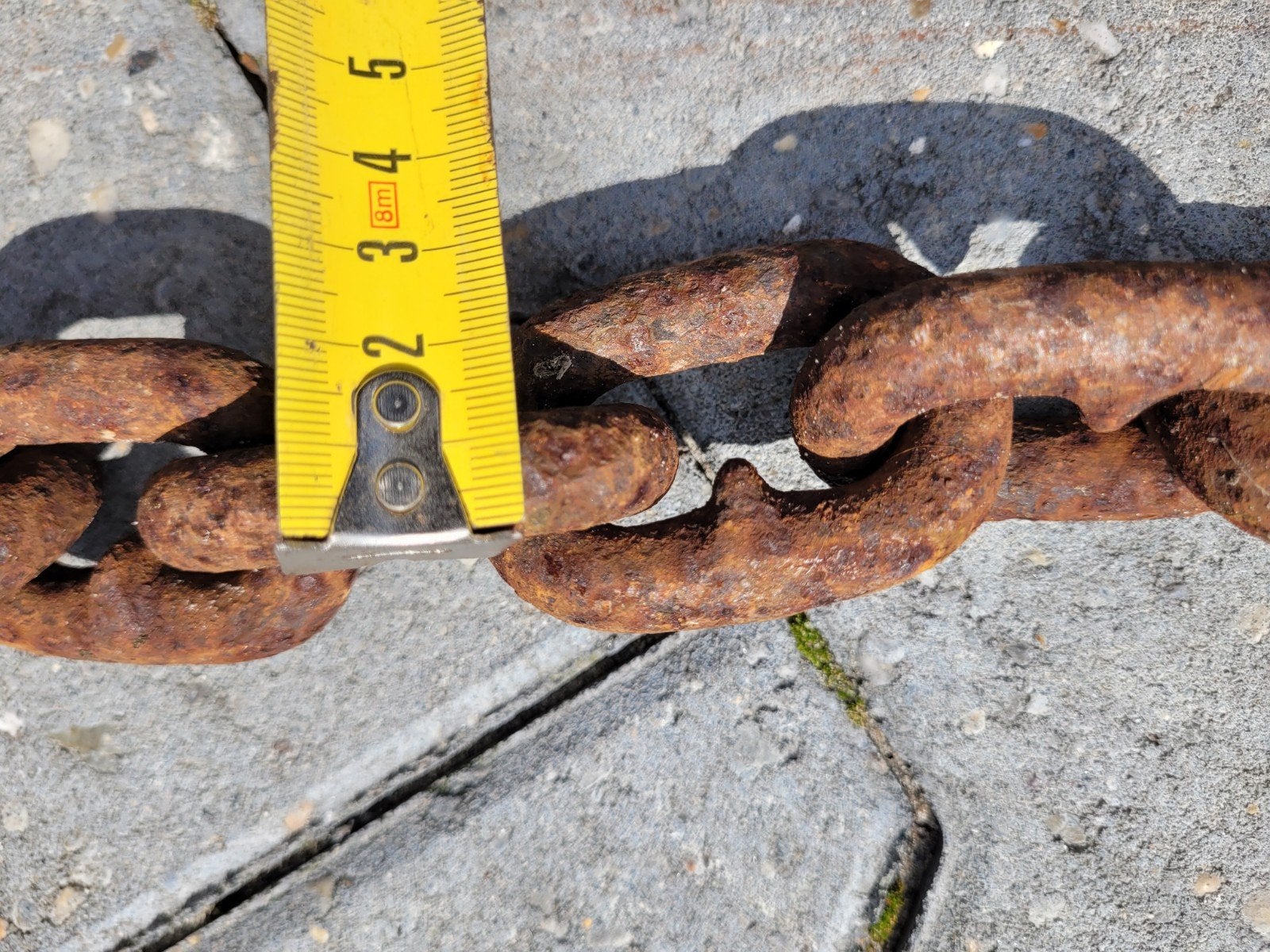 Zware roestige ketting met haken - 10 meter lang, Ophalen