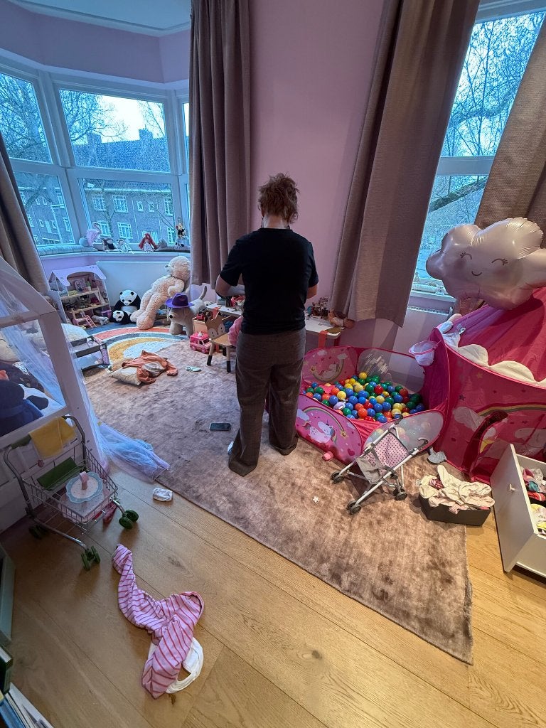 Roze speeltent met tunnel en ballenbak + 300 ballen, Ophalen, Gebruikt