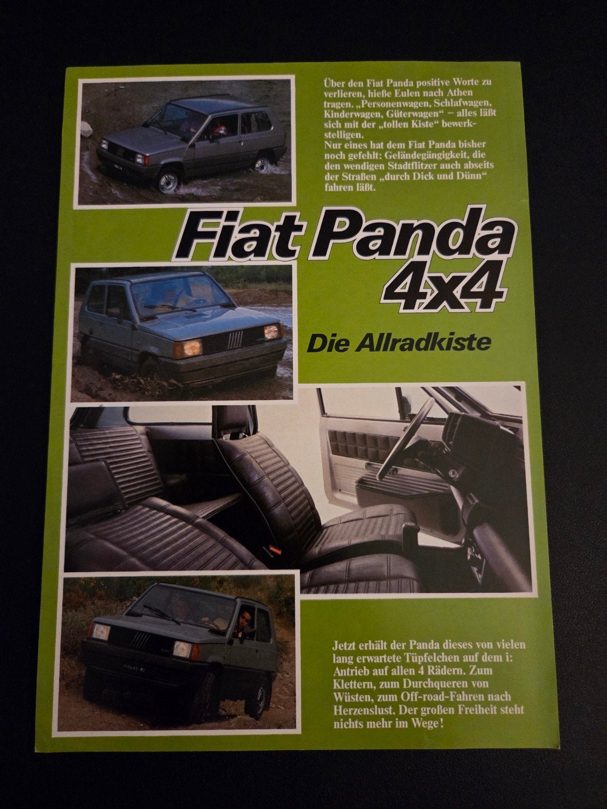 Leaflet Fiat Panda 4x4, Ophalen of Verzenden, Zo goed als nieuw, Overige merken