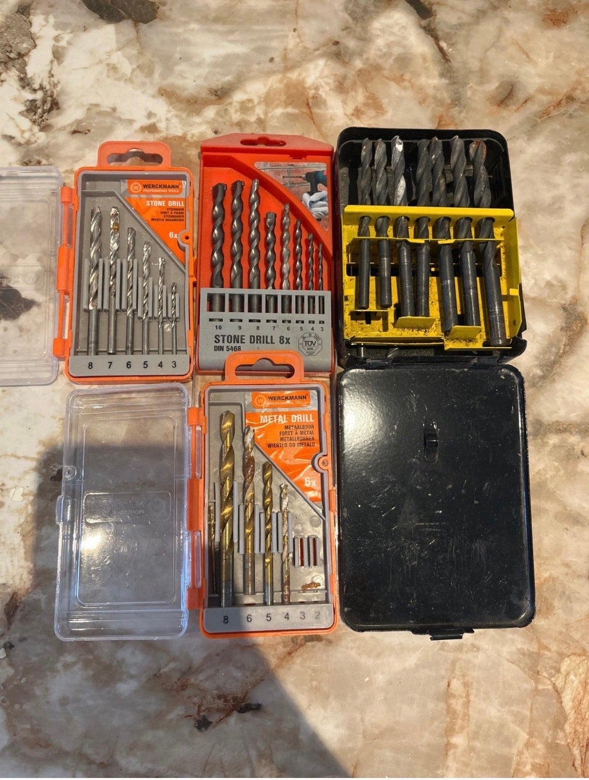 Diverse boor- en bitsets, Doe-het-zelf en Verbouw, Gereedschap | Handgereedschap, Ophalen of Verzenden, Gebruikt, Bitset, Overige merken