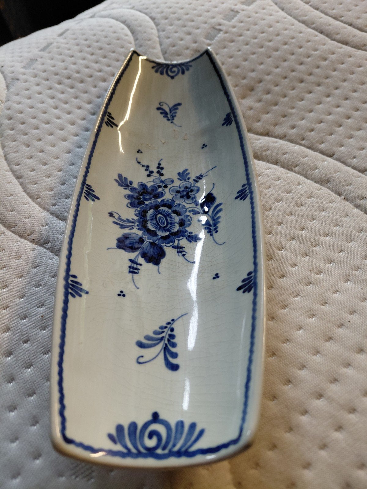 Delfts Blauw Lepelvaasje met Bloemmotief, Ophalen of Verzenden