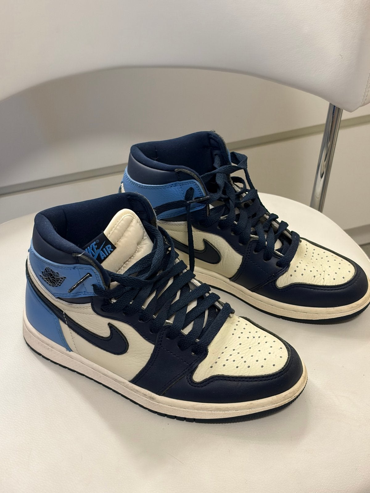 Nike Air Jordan 1 High Obsidian UNC, Ophalen of Verzenden, Gedragen, Blauw, Sneakers of Gympen