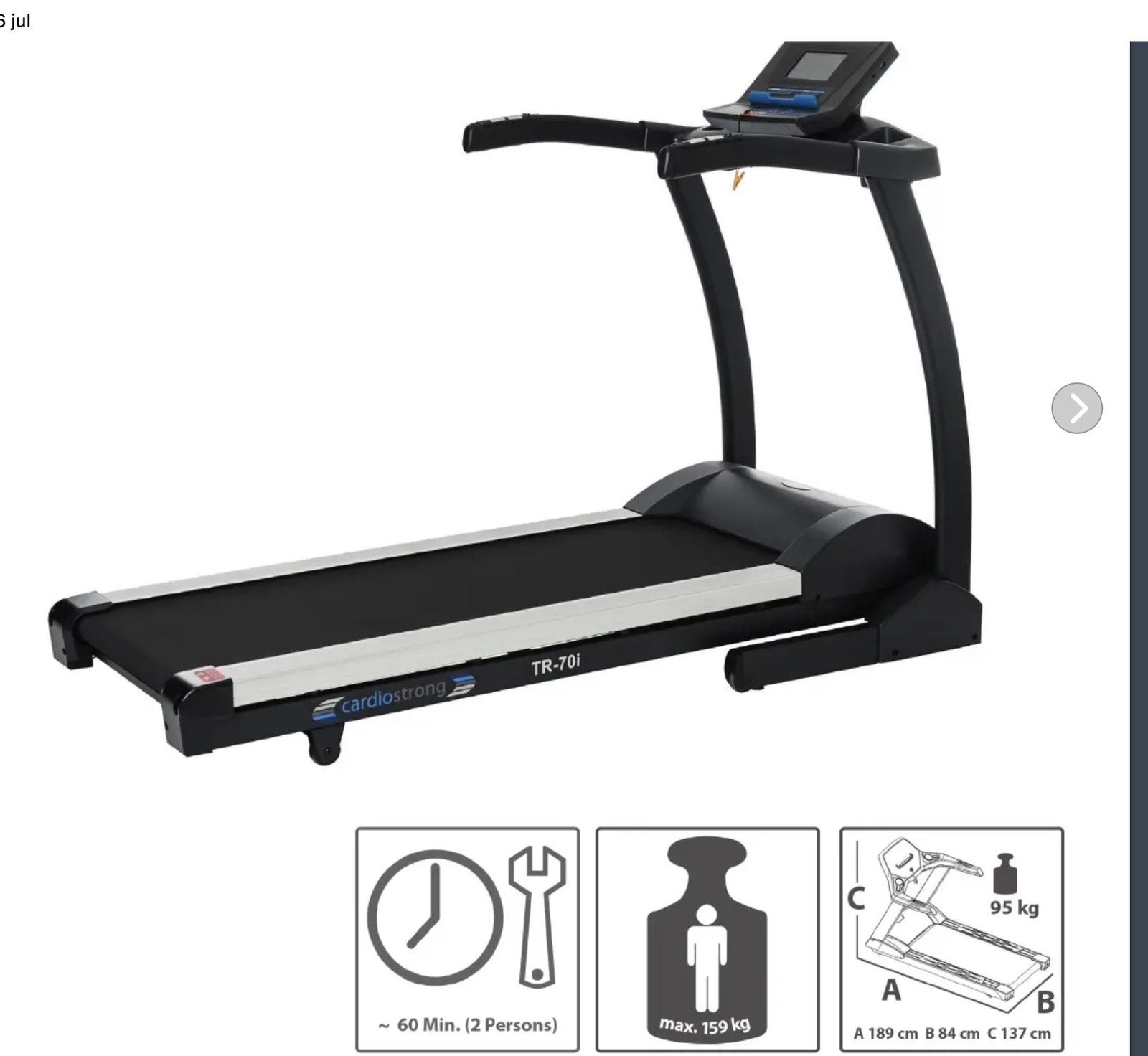 Loopband Cardiostrong TR-70i, Ophalen, Zo goed als nieuw, Overige typen
