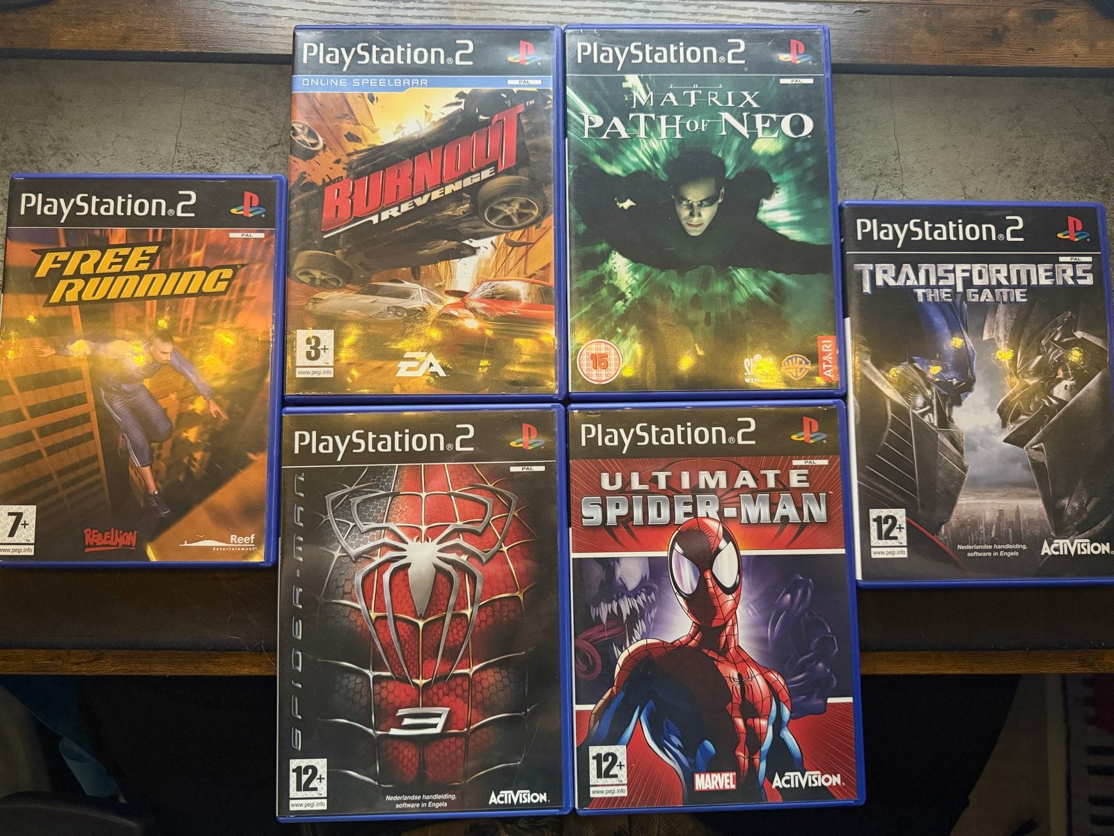 PS2 Games: Spider-Man, Matrix, Burnout, Transforme, Gebruikt, 1 speler, Vanaf 3 jaar, Ophalen