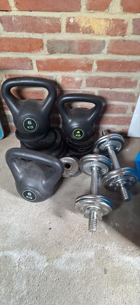 Halters met gewichten en kettlebell, Ophalen, Gebruikt