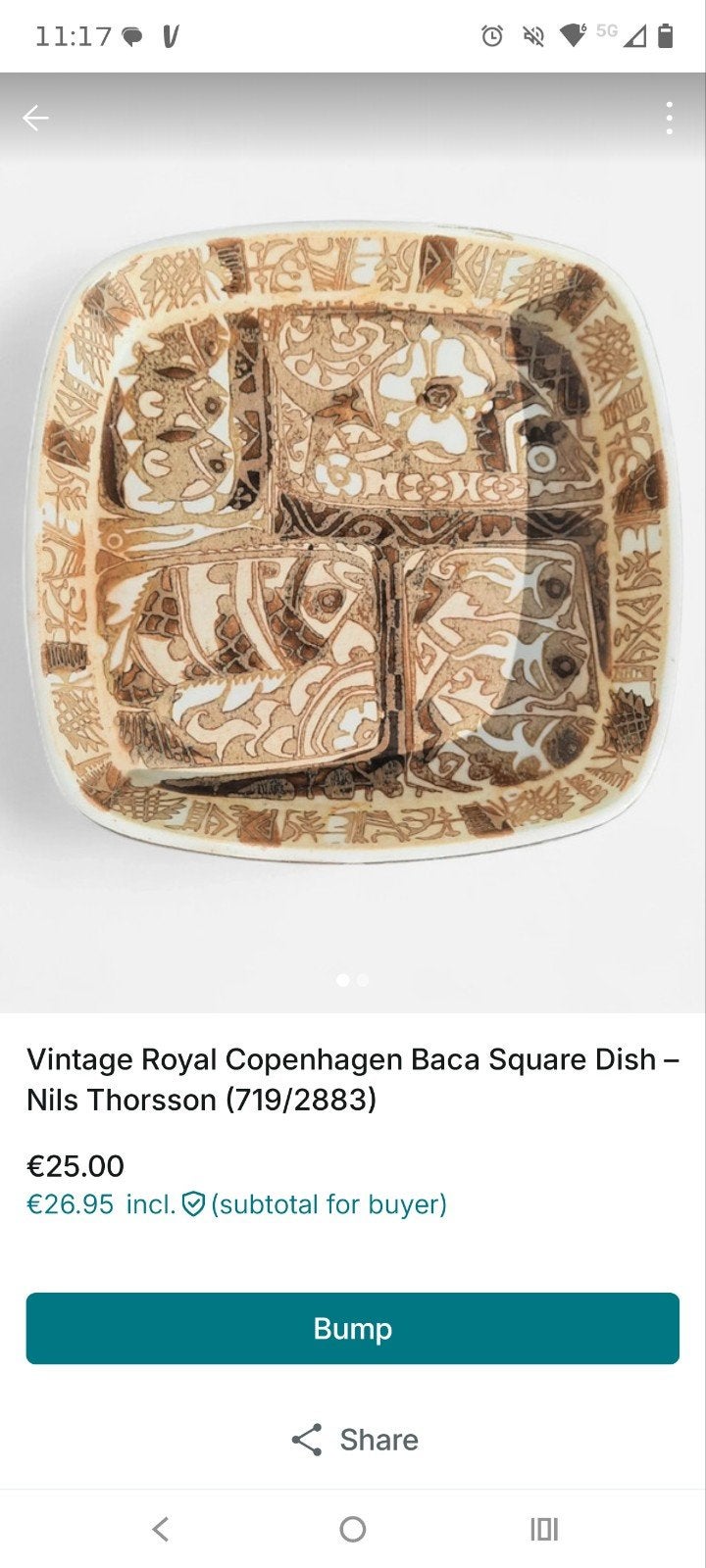 Vintage Royal Copenhagen Baca Schaal - Nils Thorsson, Ophalen