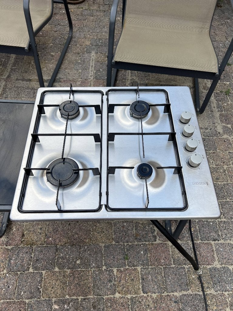 Siemens 4-pits RVS inbouw gaskookplaat – EB615PB80N, Witgoed en Apparatuur, Kookplaten, Ophalen, Gebruikt, 4 kookzones, Inbouw