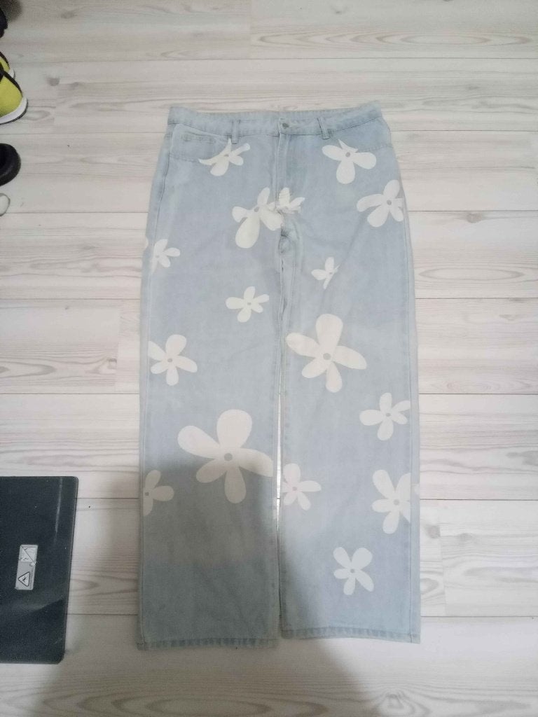 Bloemen broek voor mannen en vrouwen! (XL), Kleding | Heren, Broeken en Pantalons, Onbekend, Zwart, Maat 56/58 (XL), Ophalen of Verzenden