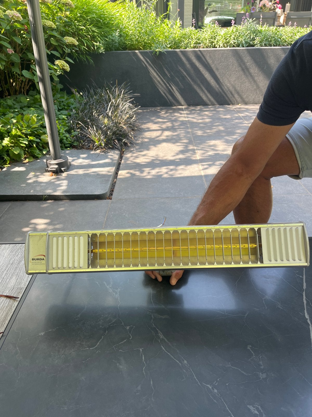 Burda Term 2000 Quartzheat terrasverwarmer, Tuin en Terras, Gebruikt, Waterbestendig, Wand, Ophalen