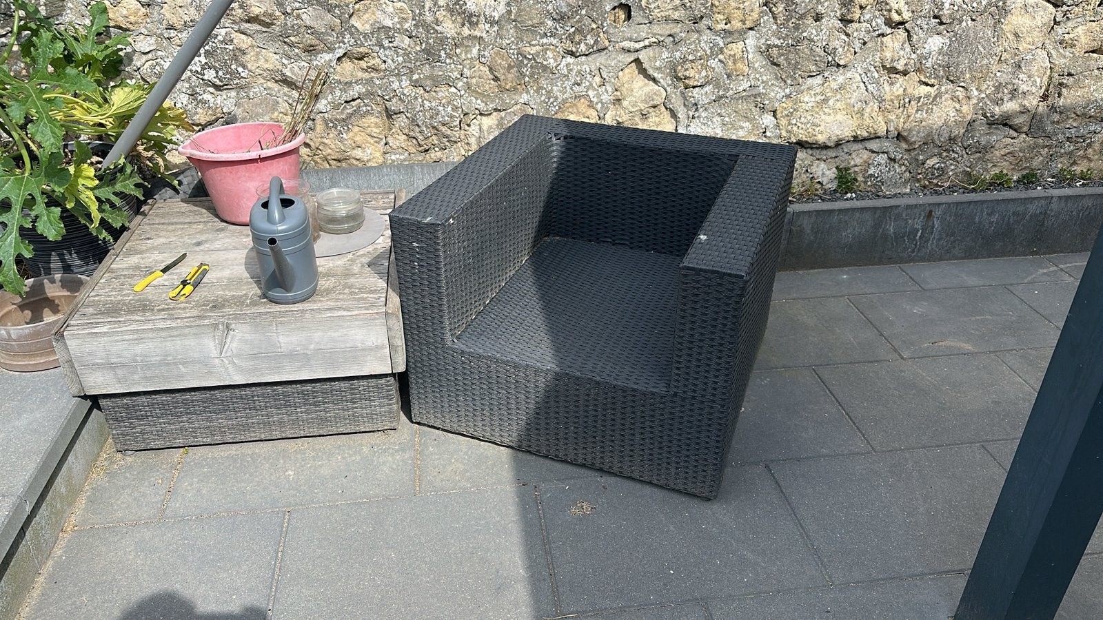 Rotan tuinset, Ophalen, Gebruikt, Rotan, 3 zitplaatsen