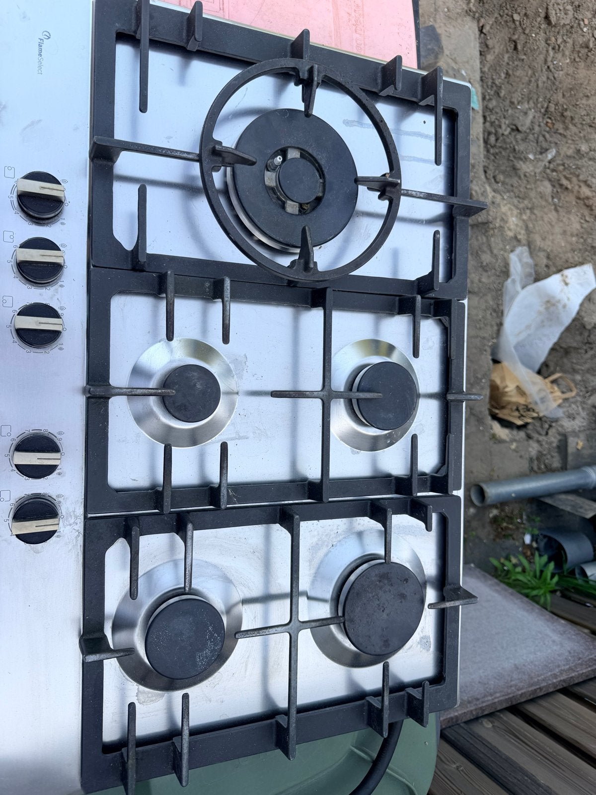 Bosch FlameSelect Gasfornuis inbouw - 5 Pitten - RVS, Gebruikt, Ophalen of Verzenden, Gas, Vrijstaand