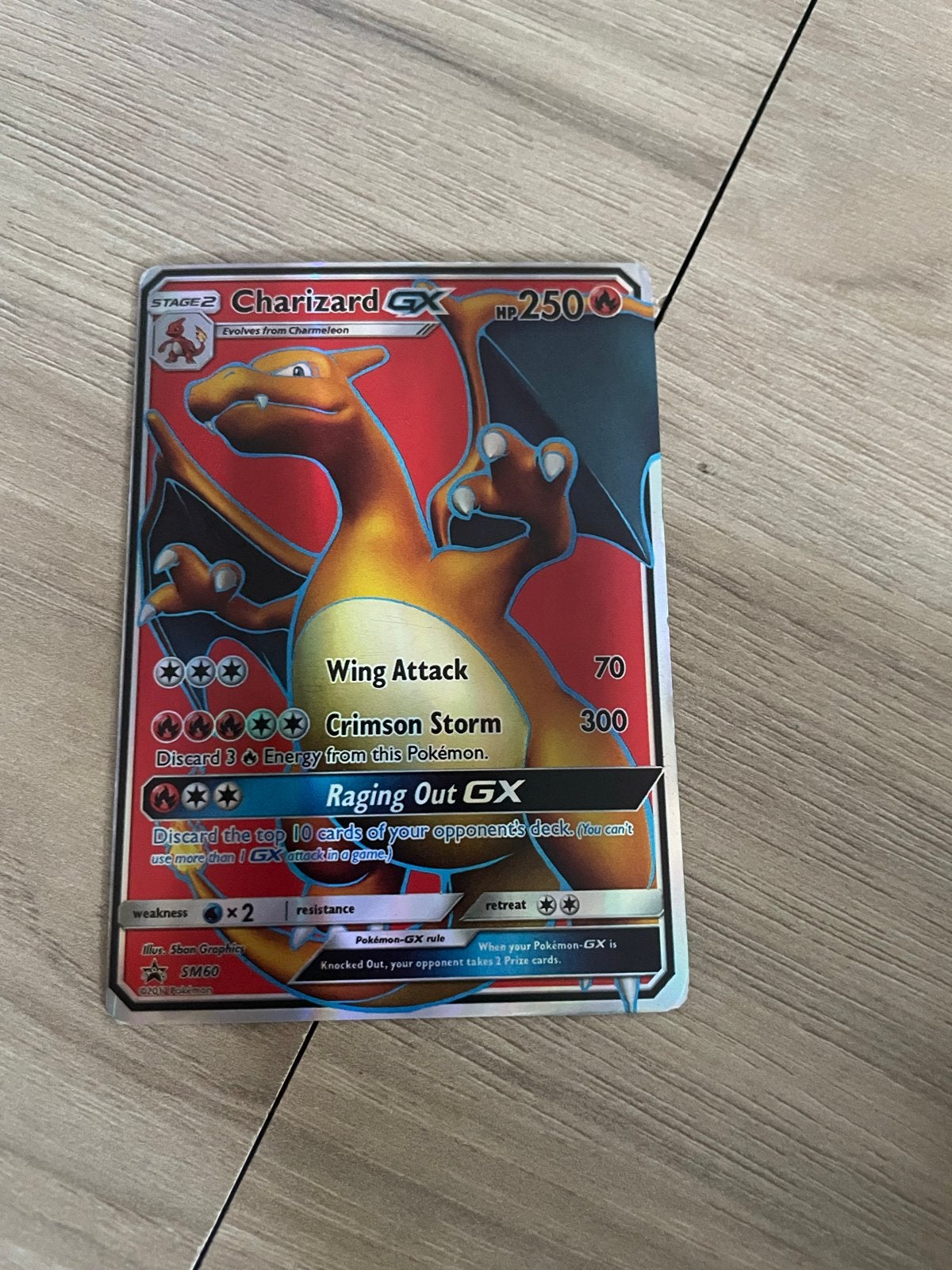 Pokémon Kaart Charizard GX SM60 - Zo goed als nieuw, Ophalen, Zo goed als nieuw, Losse kaart