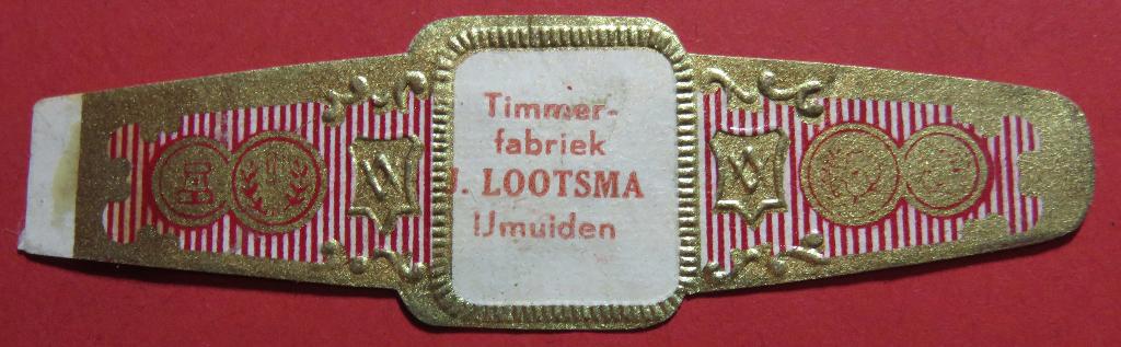 Sigarenbandje Reclamebandje Timmerfabriek Lootsma Ijmuiden, Verzenden, Gebruikt, Sigarenbandjes