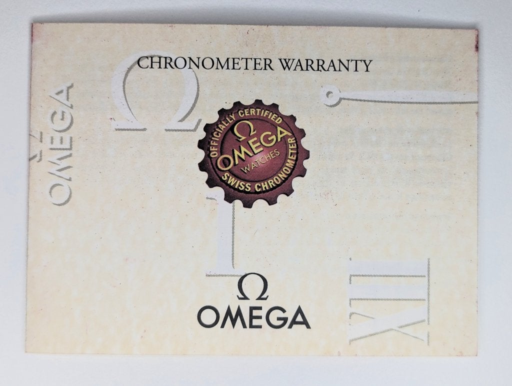 Omega Chronometer Warranty - nieuw/blanco, Ophalen of Verzenden, Nieuw