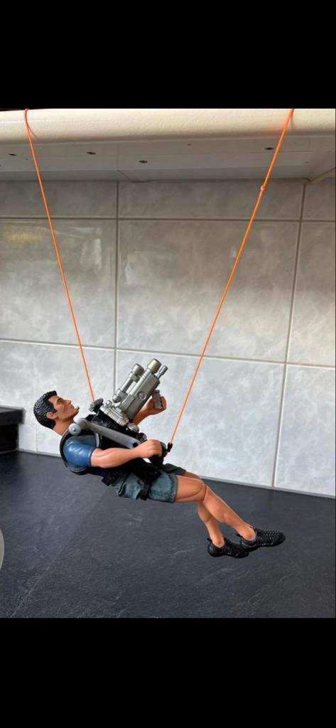 Vintage Action Man 1999 met zipline en accessoires, Ophalen of Verzenden, Gebruikt