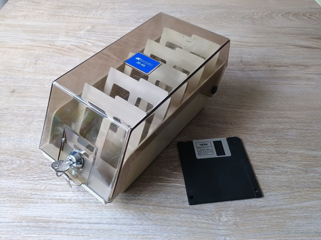 3,5" dd-40l floppy diskette bak case opslag box vintage, Ophalen of Verzenden