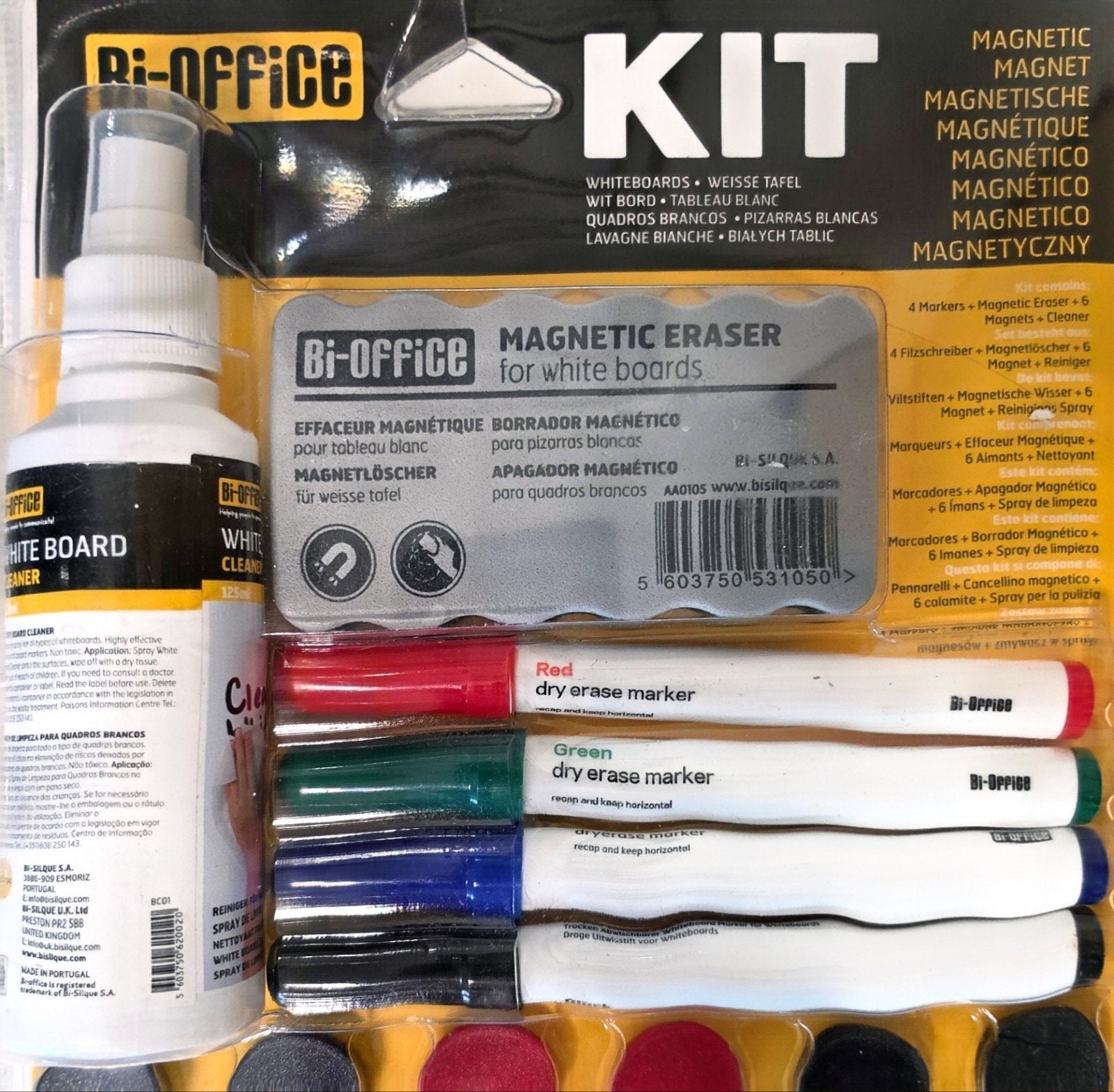 Bi-Office Whiteboard Kit - Markers, Wisser, Spray, Magneten, Ophalen of Verzenden