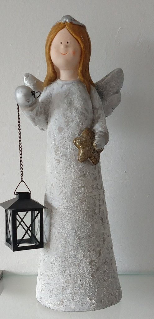 engel beeld wit keramiek handmade, volgnr 4, Ophalen, Zo goed als nieuw, Overige typen
