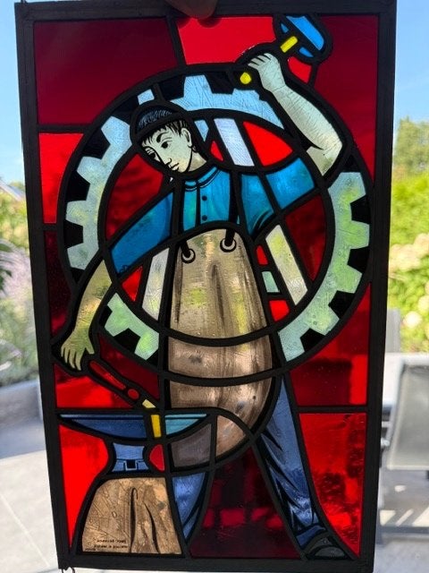 Gesigneerd Glas in Lood - De Smid - Max Brunner, Ophalen of Verzenden