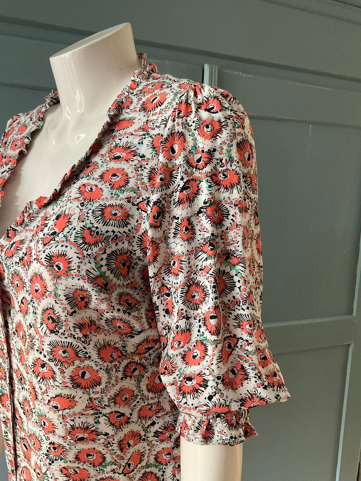 Fabienne Chapot blouse mt. 36 / S met leuke print, Meerkleurig, Ophalen of Verzenden, Zo goed als nieuw, Fabienne Chapot