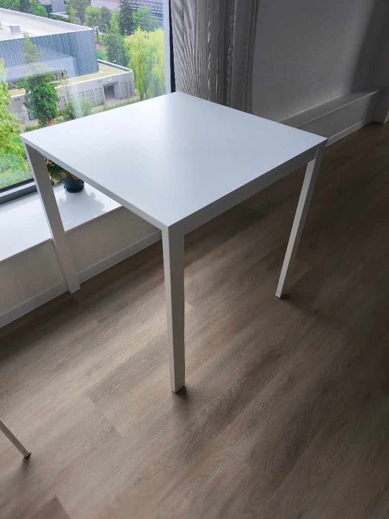 IKEA VIHALS tafel + 2 SANDSBERG stoelen, Huis en Inrichting, Tafels | Eettafels, 50 tot 100 cm, Vierkant, 50 tot 100 cm, Zo goed als nieuw
