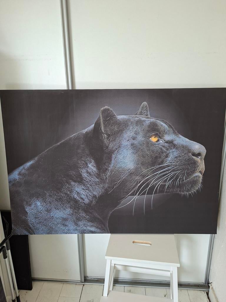 Panterschilderij, canvas, Huis en Inrichting, Woonaccessoires | Schilderijen, Tekeningen en Foto's, Ophalen, 100 tot 125 cm, Overige typen