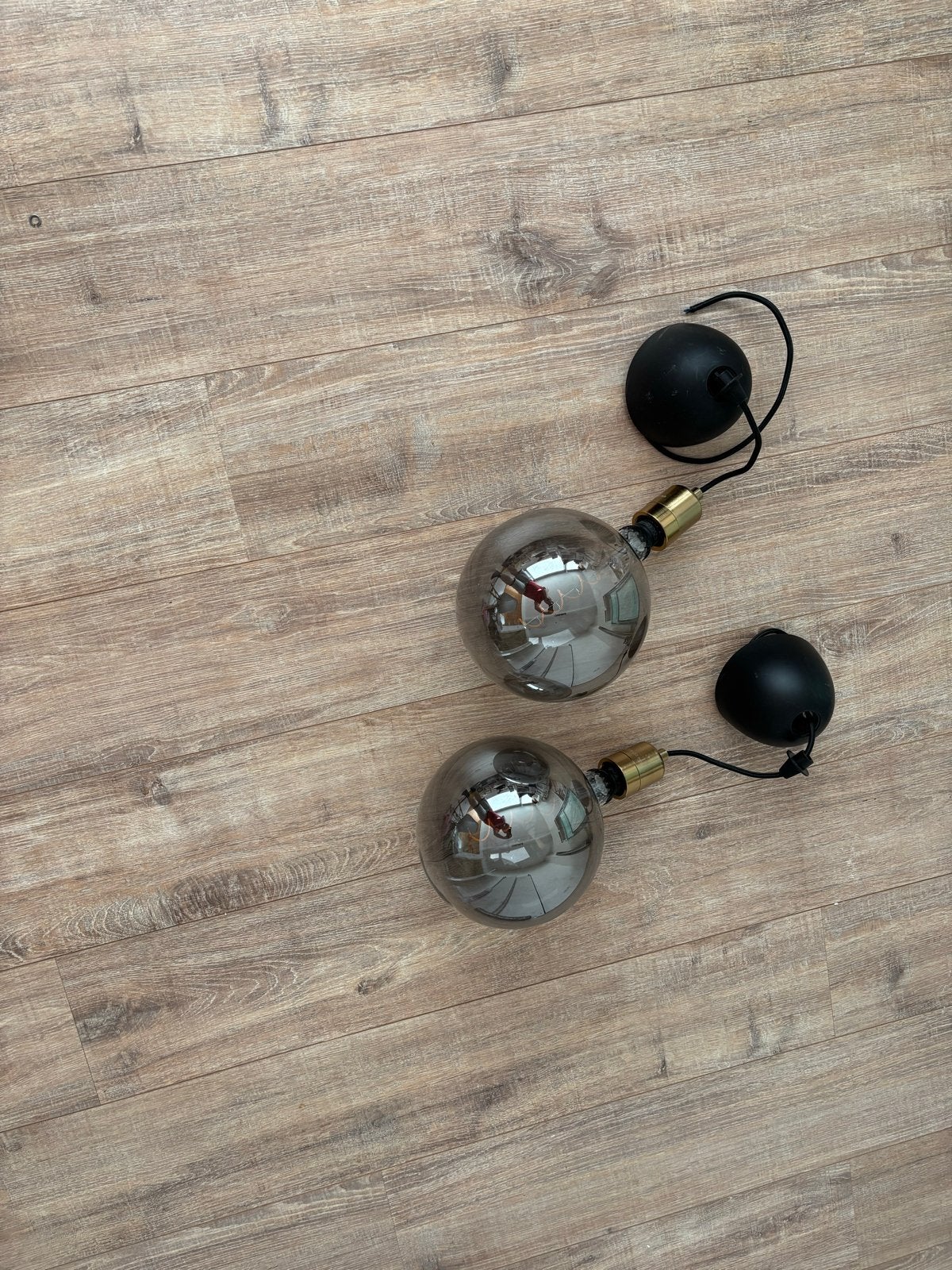 IKEA HEMMA pendelset met MOLNART rookglazen LED-lamp, Huis en Inrichting, Ophalen, Gebruikt, Glas