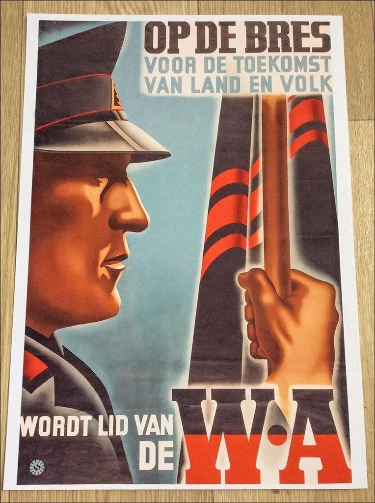 wordt lid van de WA Propaganda Poster n.s.b wa, Verzenden, Nederland, Foto of Poster