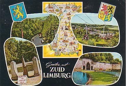 Ansichtkaart 	Zuid-Limburg	5-luik	Drielandenpunt	Kabelbaan, Verzenden, 1980 tot heden, Gelopen, Limburg