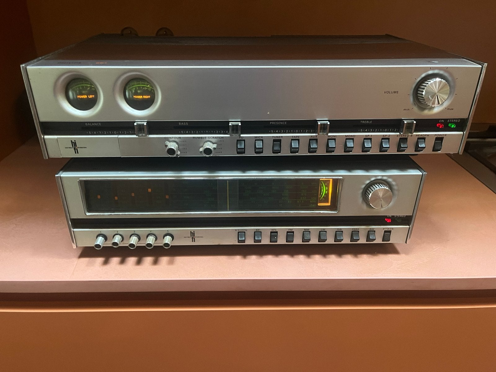 Vintage Philips Hifi Set: Versterker en Tuner, Ophalen, Philips, Gebruikt, Tuner of Radio