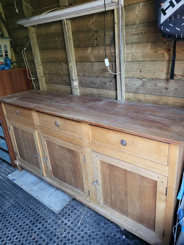 Vintage dressoir hout gratis af te halen, Huis en Inrichting, Kasten | Dressoirs, Ophalen, Gebruikt, 150 tot 200 cm, 25 tot 50 cm