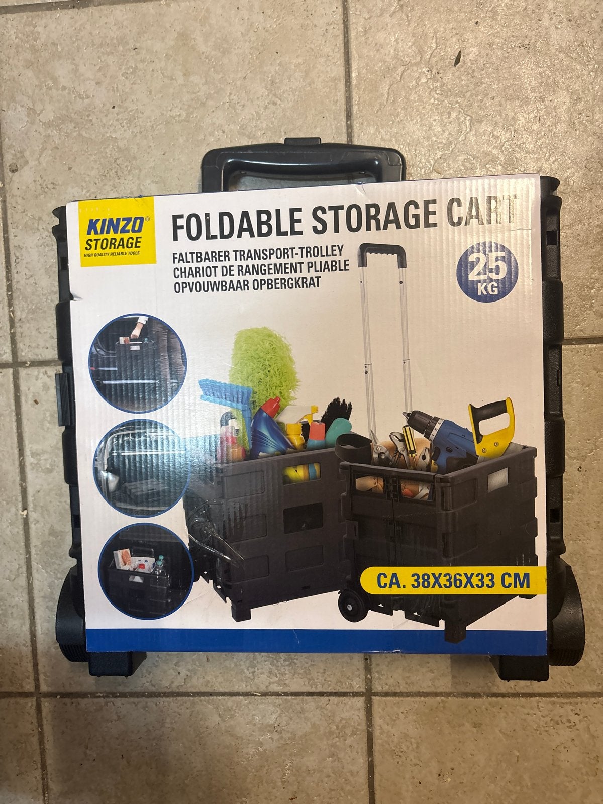 Kinzo Opvouwbaar Opbergkrat - Transport-Trolley, Opvouwbaar, Nieuw, Minder dan 50 cm, Ophalen of Verzenden