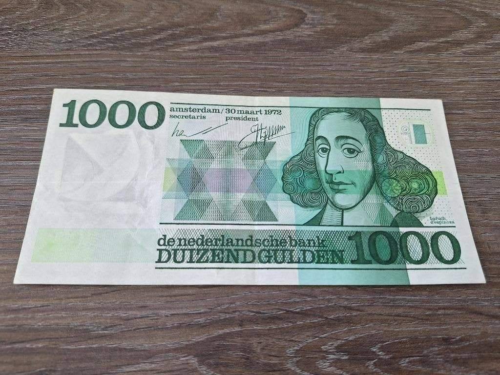 Mooi biljet 1000 gulden Spinoza, 1972, Ophalen of Verzenden, 1000 gulden