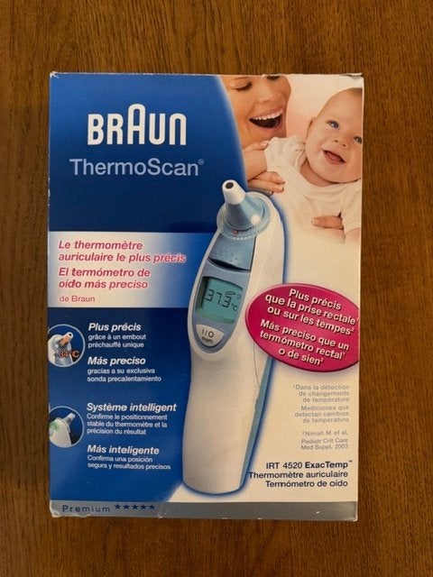 Braun ThermoScan IRT 4520 Oorthermometer, Witgoed en Apparatuur, Ophalen, Zo goed als nieuw, Overige typen